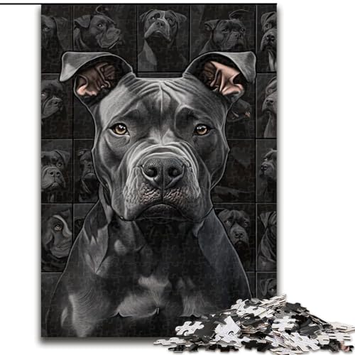 Puzzle 1000 Teile für Erwachsene, Bullterrier-Collage, Puzzle, Weihnachten, Halloween, Muttertag, Neujahr, Ostergeschenk (Größe 50x75cm) von WGLINGX