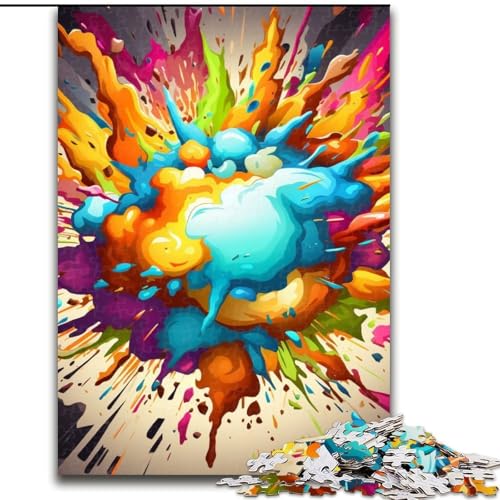 Puzzle 1000 Teile für Erwachsene, Bunte Explosions-Puzzles für Erwachsene, 1000 Teile, Heimdeko-Geschenk, Denkspiel (Größe 50x75cm) von WGLINGX