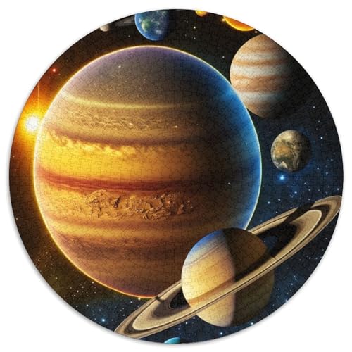 Puzzle 1000 Teile für Erwachsene, Bunte Galaxie-Planeten, runde Puzzles 1000 Teile für Erwachsene, anspruchsvolles Denkspiel – entspannendes Spielzeug für Teenager, 1000 Teile (67,5x67,5cm) von WGLINGX