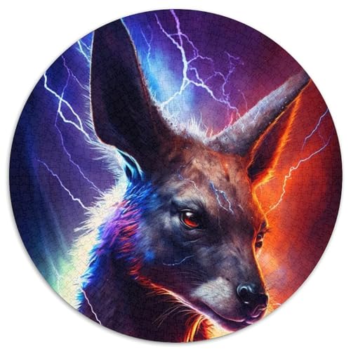 Puzzle 1000 Teile für Erwachsene, Bunte Kängurus, runde Puzzles 1000 Teile für Erwachsene, anspruchsvolles Denkspiel – entspannendes Spielzeug für Teenager, 1000 Teile (67,5x67,5cm) von WGLINGX
