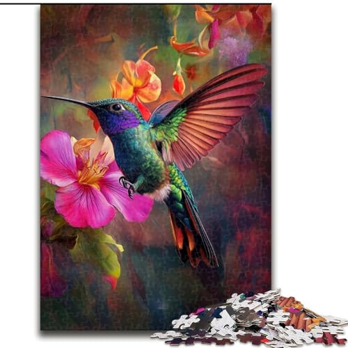 Puzzle 1000 Teile für Erwachsene, Bunte Kolibri-Puzzles für Erwachsene, 1000 Teile, Lernspiele, schöne Dekoration (Größe 50x75cm) von WGLINGX