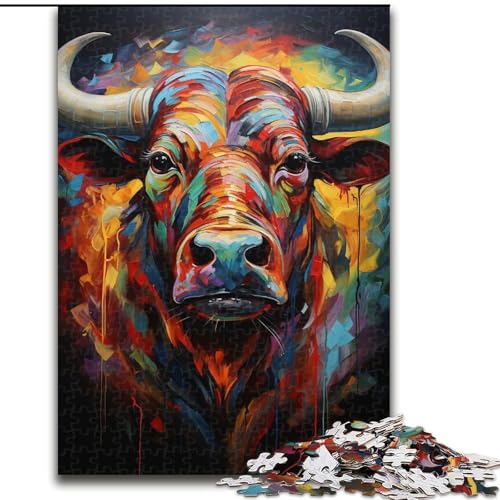 Puzzle 1000 Teile für Erwachsene, Bunte Kuhbilder, Holzpuzzle für Erwachsene für Jugendliche, anspruchsvolle Spielzeugspiele (Größe 50x75cm) von WGLINGX