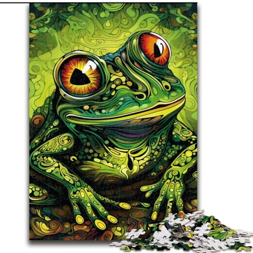 Puzzle 1000 Teile für Erwachsene, Bunte Laubfrösche, Holzpuzzle für Erwachsene und Jugendliche, anspruchsvolle Spielzeugspiele (Größe 50x75cm) von WGLINGX