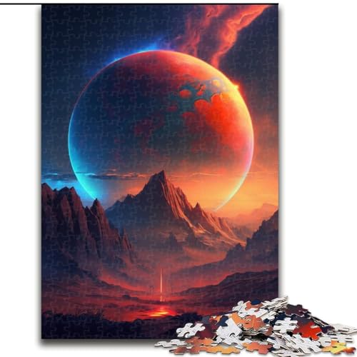 Puzzle 1000 Teile für Erwachsene, Bunte Planetenberge, 1000-teiliges Puzzle, Spielzeug, Geschenk, pädagogisches intellektuelles Dekomprimierungsspaß, Familienspiel, Größe 50x75cm von WGLINGX