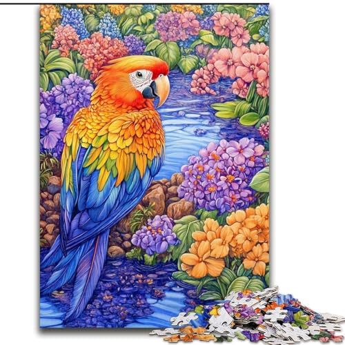 Puzzle 1000 Teile für Erwachsene, Bunter Papagei, 1000-teiliges Puzzle, ideal für Büro, Schlafzimmer, Wohnzimmerdekoration (Größe 26x38cm) von WGLINGX