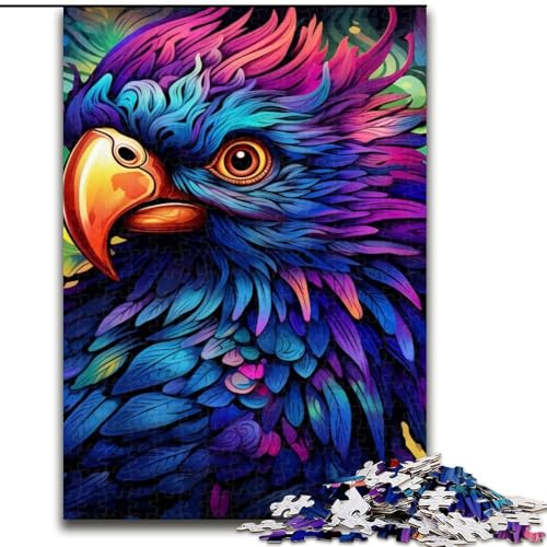 Puzzle 1000 Teile für Erwachsene, Bunter Papagei, Holzpuzzle, ideal für Familienspaß Feiertage, Geburtstage (Größe 50x75cm) von WGLINGX