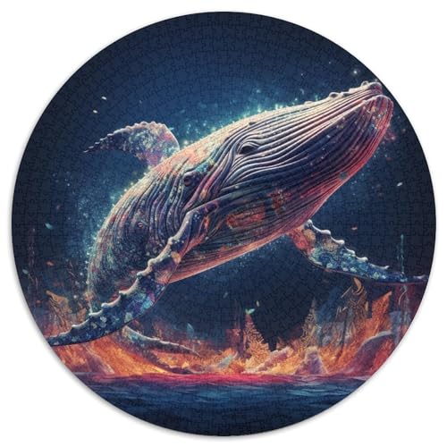 Puzzle 1000 Teile für Erwachsene, Bunter Wal, Unmögliches Puzzle für Erwachsene, Unmögliches Lernpuzzle, Heimdekoration, Spiele und Geschenke (67,5 x 67,5 cm) von WGLINGX