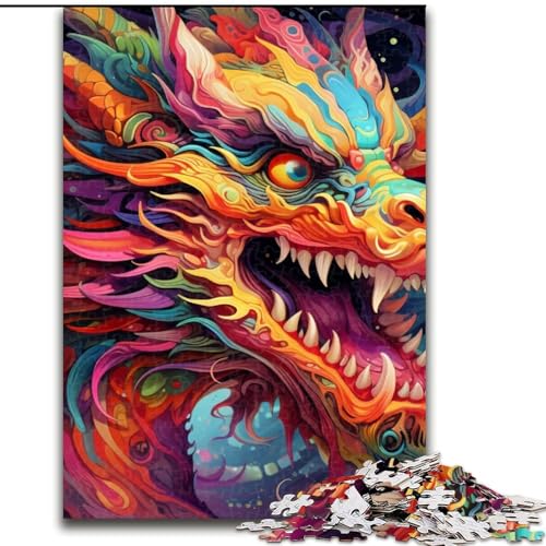Puzzle 1000 Teile für Erwachsene, Bunter chinesischer Drache, 1000-teiliges Puzzle für Teenager, Familien-Lernspiele, Heimdekoration, Geschenk (Größe 50x75cm) von WGLINGX