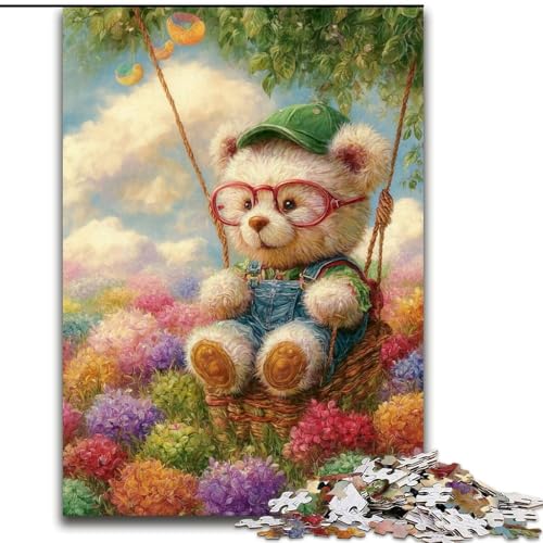 Puzzle 1000 Teile für Erwachsene, Cartoon-Teddybär-Puzzle für Erwachsene, 1000 Teile, Weihnachten oder Geburtstage (Größe 26x38cm) von WGLINGX