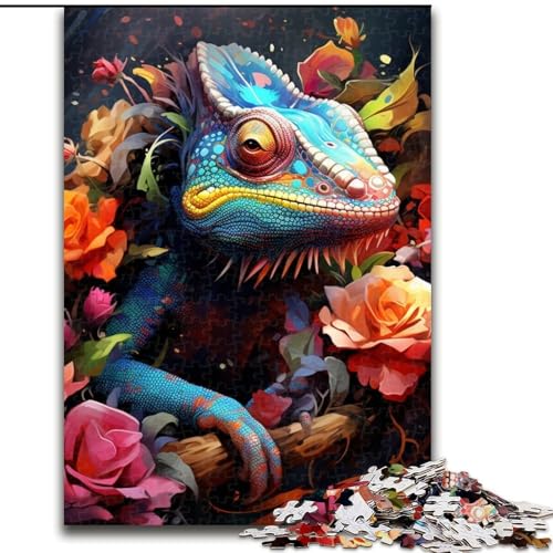 Puzzle 1000 Teile für Erwachsene, Chamäleon, 1000-teiliges Puzzle, Lernspiele, schöne Dekoration (Größe 26x38cm) von WGLINGX