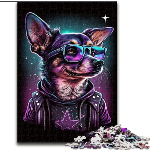 Puzzle 1000 Teile für Erwachsene, Chihuahua-Boxer, 1000-teiliges Puzzle für Erwachsene, entspannende Unterhaltung, Heimdekoration (Größe 50x75cm) von WGLINGX