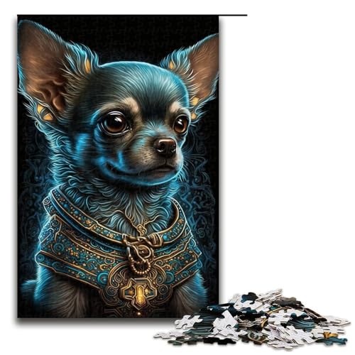 Puzzle 1000 Teile für Erwachsene, Chihuahua-Puzzle, Lernspiele, Geschenkideen für Teenager ab 14 Jahren (Größe 50 x 75 cm) von WGLINGX