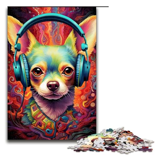 Puzzle 1000 Teile für Erwachsene, Chihuahua-Puzzle, Lernspiele zur Heimdekoration (Größe 50 x 75 cm) von WGLINGX