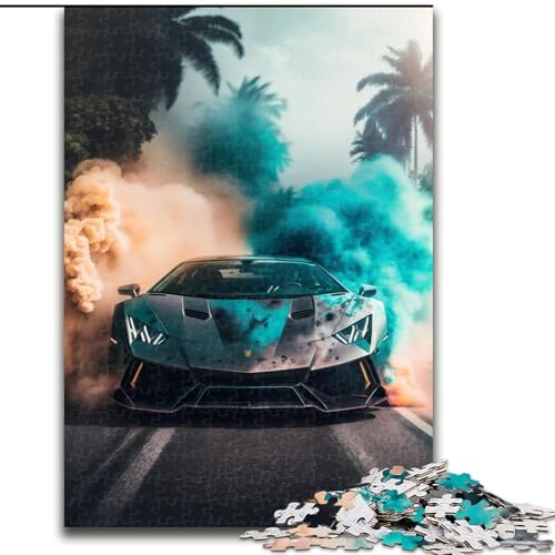Puzzle 1000 Teile für Erwachsene, Cooles Sportauto, 1000-teiliges Puzzle, Spielzeug, Geschenk, pädagogisches, intellektuelles, entspannendes Spaßspiel für die ganze Familie, Größe 26x38cm von WGLINGX