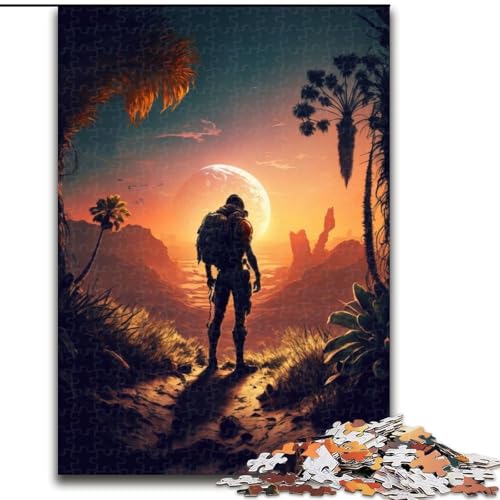 Puzzle 1000 Teile für Erwachsene, Cosmic Adventurer, Holzpuzzle, interaktives Familienspiel, Denksportaufgabe, Geschenk, Lernspielzeug (Größe 50x75cm) von WGLINGX