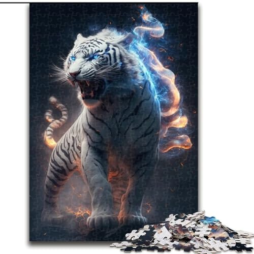 Puzzle 1000 Teile für Erwachsene, Cosmos Tiger, Holzpuzzle, Teenager, Stressabbau, Cooles einzigartiges Geschenk für die Familie (Größe 26x38cm) von WGLINGX