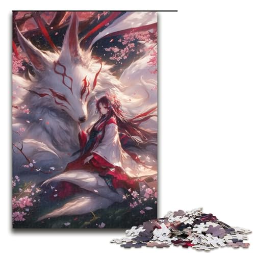 Puzzle 1000 Teile für Erwachsene, Der Fuchs und das Mädchen, anspruchsvolles, schwieriges Puzzle, tolle Geschenke und Spielzeuge, geeignet für Teenager ab 14 Jahren (Größe 50 x 75 cm) von WGLINGX
