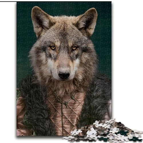 Puzzle 1000 Teile für Erwachsene, Der mittelalterliche Wolf, 1000-teiliges Puzzle, Spielzeug, Geschenk, pädagogisches, intellektuelles, entspannendes Spaßspiel für die ganze Familie, Größe 26x38cm von WGLINGX