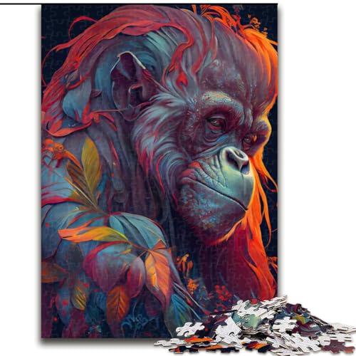 Puzzle 1000 Teile für Erwachsene, Der weise Urang Utan, 1000 Teile, Puzzle-Geschenke für den Familienspielabend, Heimdekoration und Gehirntraining, Größe 26x38cm von WGLINGX