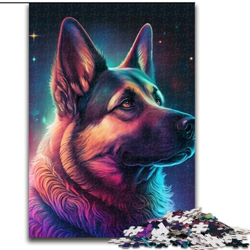 Puzzle 1000 Teile für Erwachsene, Deutscher Schäferhund, Denkspiel für Teenager, Familienspieleabend (Größe 26x38cm) von WGLINGX