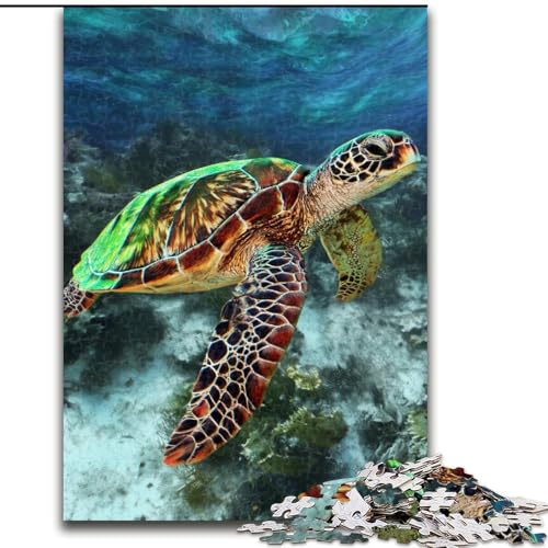 Puzzle 1000 Teile für Erwachsene, Diamond Turtle, 1000-teiliges Puzzle, interaktives Familienspiel, Denksportaufgabe als Geschenk, Lernspielzeug (Größe 50x75cm) von WGLINGX
