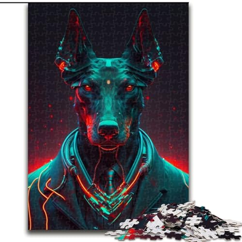 Puzzle 1000 Teile für Erwachsene, Dobermann-Boss, Denkspiel für Teenager, Familienspieleabend (Größe 26x38cm) von WGLINGX
