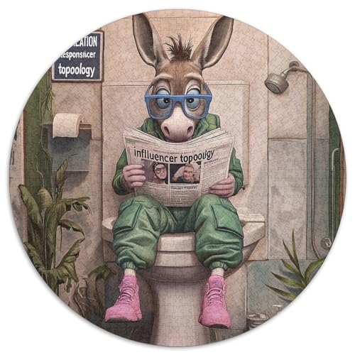 Puzzle 1000 Teile für Erwachsene, Donkey Go Toilet, Puzzle, Denksportaufgabe und Heimdekoration, 1000 Teile (67,5x67,5cm) von WGLINGX