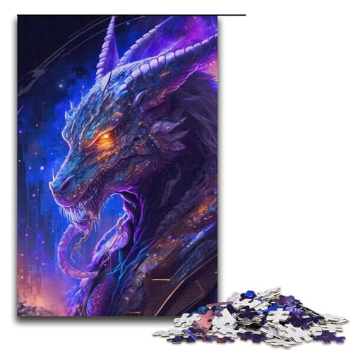 Puzzle 1000 Teile für Erwachsene, Drachenpuzzle, praktisches Spiel, ganze Familie (Größe 38 x 26 cm) von WGLINGX