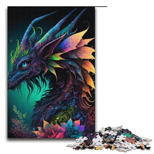 Puzzle 1000 Teile für Erwachsene, Drachenpuzzle, praktisches Spiel, ganze Familie (Größe 38 x 26 cm) von WGLINGX