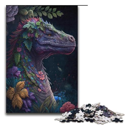 Puzzle 1000 Teile für Erwachsene, Dschungel-Dinosaurier-Puzzle für Teenager, Spielzeug, Denkspiel (Größe 38 x 26 cm) von WGLINGX