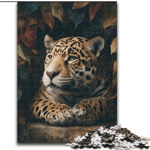 Puzzle 1000 Teile für Erwachsene, Dschungel-Wild-Schwarzer-Panther-Puzzles für 1000 Teile, Denkspiel für Teenager, Familienspieleabend (Größe 26x38cm) von WGLINGX