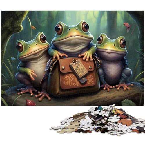 Puzzle 1000 Teile für Erwachsene, Dschungelfrosch-Cartoon-Puzzle für Teenager ab 14 Jahren (Größe 50 x 75 cm) von WGLINGX