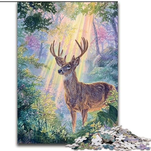 Puzzle 1000 Teile für Erwachsene, Dschungelhirsch-Puzzle für Erwachsene, 1000-teilige Lernspiele, schöne Dekoration (Größe 26x38cm) von WGLINGX