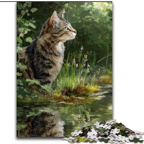 Puzzle 1000 Teile für Erwachsene, Dschungelkatzen-Puzzle, 1000 Teile, interaktives Familienspiel, geeignet für Kinder ab 14 Jahren (Größe 50x75cm) von WGLINGX