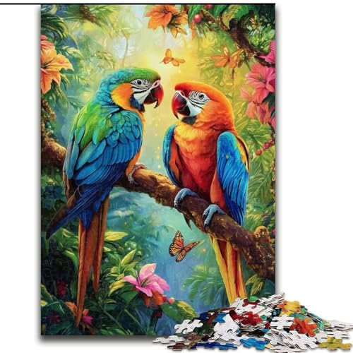 Puzzle 1000 Teile für Erwachsene, Dschungelpapagei, Puzzle für Erwachsene, 1000 Teile, interaktives Familienspiel, Denksportaufgabe als Geschenk, Lernspielzeug (Größe 50x75cm) von WGLINGX