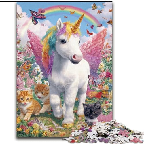 Puzzle 1000 Teile für Erwachsene, Einhorn-Baby, Holzpuzzle, Familienaktivitätsspiel für Teenager, anspruchsvolles Denkspiel (Größe 50x75cm) von WGLINGX