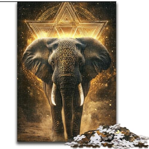 Puzzle 1000 Teile für Erwachsene, Elefanten-Puzzle, Weihnachten, Halloween, Muttertag, Neujahr, Ostergeschenk (Größe 26x38cm) von WGLINGX