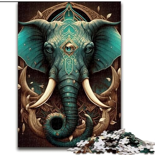 Puzzle 1000 Teile für Erwachsene, Elefanten-Zauberkräfte, 1000-teiliges Puzzle, Spielzeug, Geschenk, pädagogisches intellektuelles Entspannungsspiel, lustiges Familienspiel, Größe 50x75cm von WGLINGX