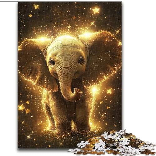 Puzzle 1000 Teile für Erwachsene, Elefantenbaby, Puzzle, Weihnachten, Halloween, Muttertag, Neujahr, Ostergeschenk (Größe 50x75cm) von WGLINGX