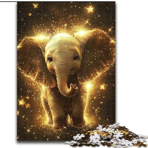 Puzzle 1000 Teile für Erwachsene, Elefantenbaby, Unmögliches Puzzle für Erwachsene, Weihnachten, Halloween, Muttertag, Neujahr, Ostergeschenk (Größe 26x38cm) von WGLINGX