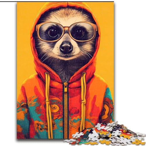 Puzzle 1000 Teile für Erwachsene, Erdmännchen-Kapuzenpullover, interaktives Familienspiel, Denksportaufgabe als Geschenk, Lernspielzeug, Größe 26x38cm Puzzle 1000 Teile für Erwachsene, Erdmännchen-Kapuzenpullover, interaktives Familienspiel, Denksportaufgabe als Geschenk, Lernspielzeug, Größe 26x38cm von WGLINGX