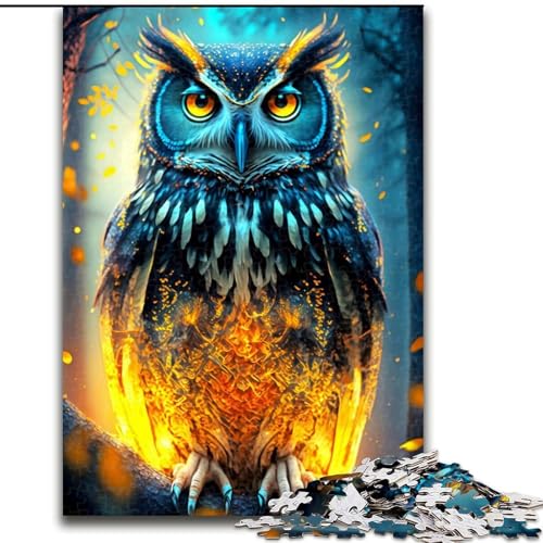 Puzzle 1000 Teile für Erwachsene, Eule, 1000-teiliges Puzzle, Spielzeug, Geschenk, pädagogisches, intellektuelles, entspannendes Spaßspiel für die ganze Familie, Größe 26x38cm von WGLINGX