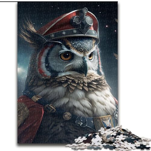 Puzzle 1000 Teile für Erwachsene, Eule, Astronaut, Holzpuzzle, interaktives Familienspiel, Denksportaufgabe, Geschenk, Lernspielzeug (Größe 26x38cm) von WGLINGX