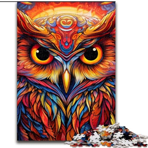 Puzzle 1000 Teile für Erwachsene, Eulen-Puzzle, 1000 Teile für Erwachsene, unmöglich, pädagogische Heimdekoration, Spiele und Geschenke (Größe 50x75cm) von WGLINGX