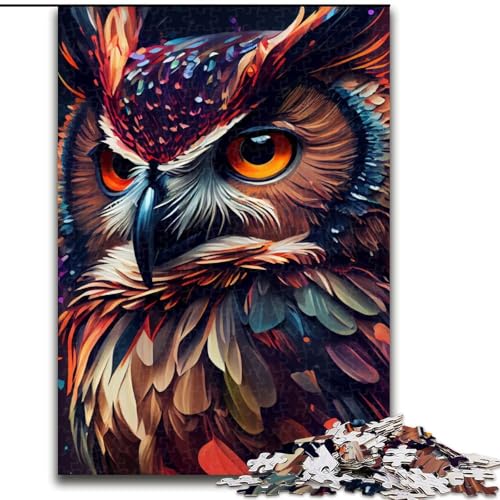 Puzzle 1000 Teile für Erwachsene, Eulen-Puzzle, farbenfroh, 1000 Teile, anspruchsvolles Denkspiel für Teenager, perfekt als Heimdekoration oder Geschenk, Größe 50x75cm von WGLINGX