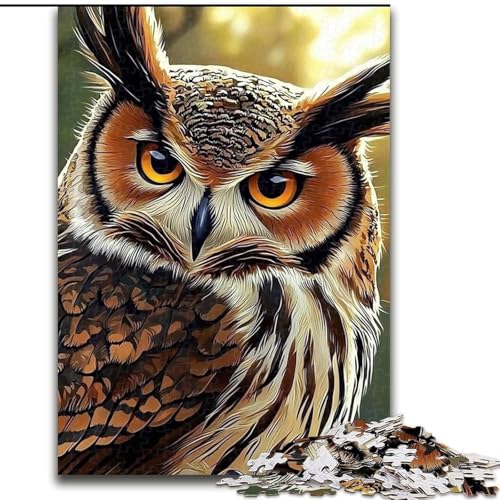 Puzzle 1000 Teile für Erwachsene, Eulen-Puzzle für Erwachsene, 1000 Teile, Lernspiele, schöne Dekoration (Größe 26x38cm) von WGLINGX