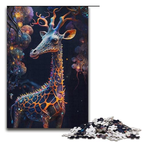 Puzzle 1000 Teile für Erwachsene, Fantasie-Giraffe, Puzzle für Teenager, Spielzeug, Denkspiel (Größe 38 x 26 cm) von WGLINGX