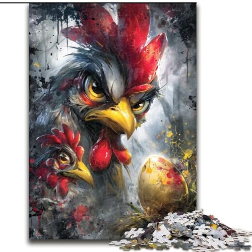 Puzzle 1000 Teile für Erwachsene, Fantasie-Hahn, Papppuzzle, DIY-Dekoration, anspruchsvolles Denkspiel, (Größe 26x38cm) von WGLINGX