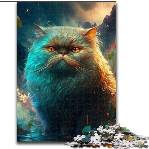 Puzzle 1000 Teile für Erwachsene, Fantasie-Perserkatze, Puzzle, Denkspiel für Teenager, Familienspieleabend (Größe 50x75cm) von WGLINGX