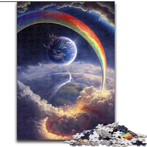 Puzzle 1000 Teile für Erwachsene, Fantasie-Regenbogen, Holzpuzzle, Teenager, Stressabbau, Cooles einzigartiges Geschenk für die Familie (Größe 26x38cm) von WGLINGX